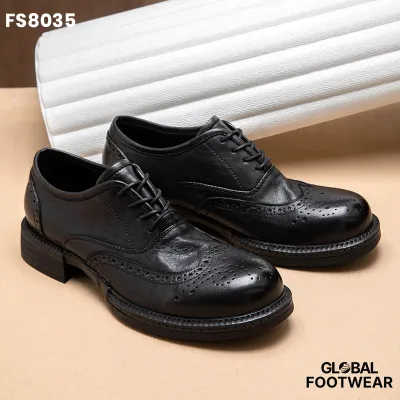 Vintage British Low-Top Genuine Leather Round Toe Derby Formal Shoes